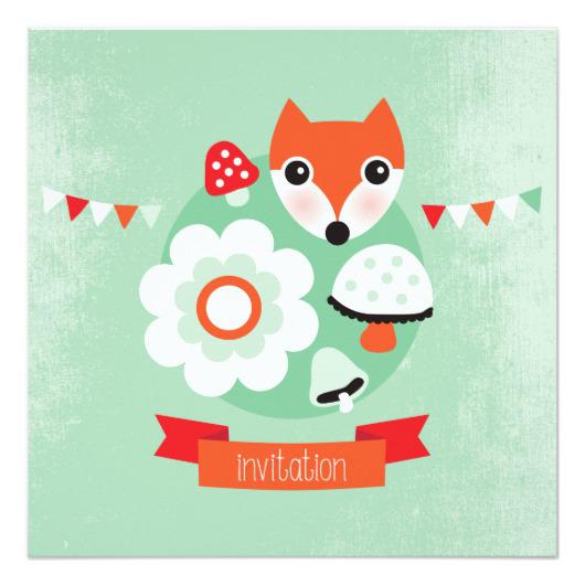 Fox themed invitation